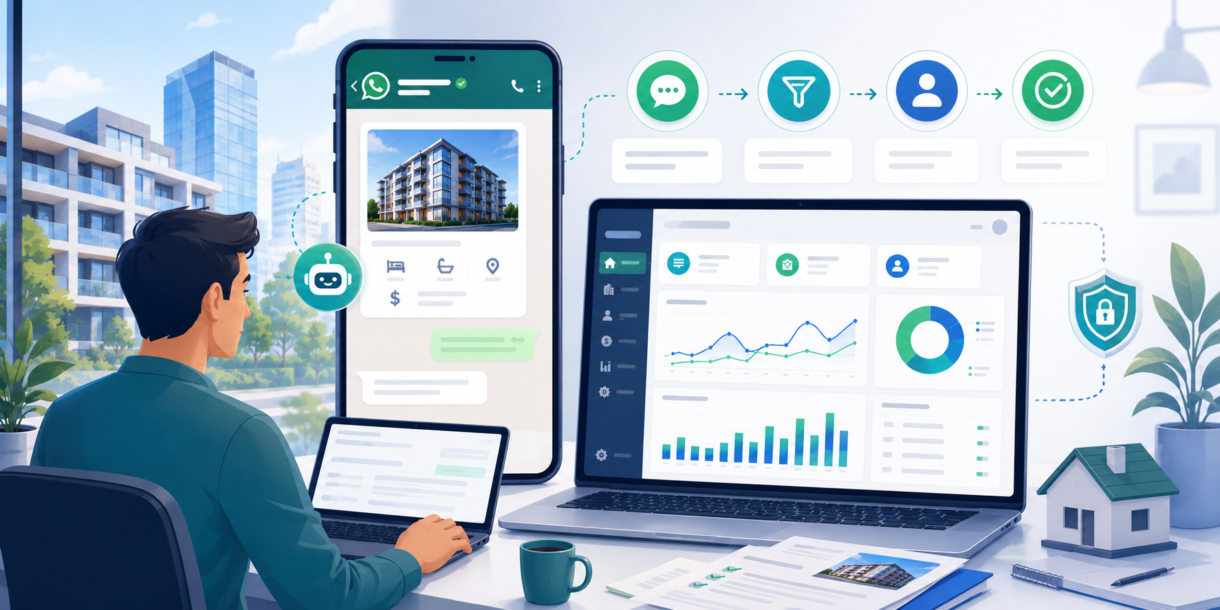 Capa do post: Como melhorar o atendimento da imobiliária no WhatsApp